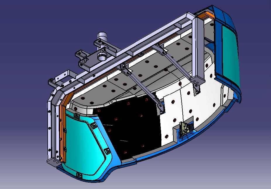 3D structural design of a PDCPD loader engine cover